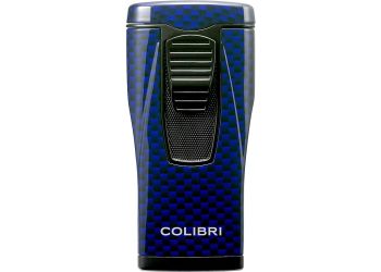 Colibri Monaco Carbon Fiber Blue Triple Jet Flame