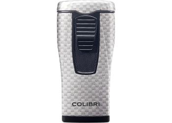 Colibri Monaco Carbon Fiber Silver Triple Jet Flame
